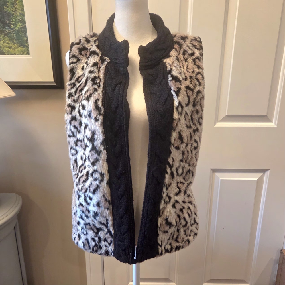 Chico's Black Faux Fur Vest